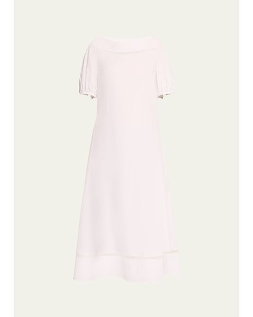 Chloé Poplin Maxi Dress with Netted Detailing