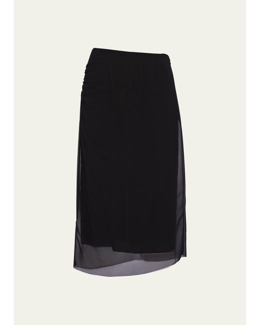 Prada Georgette Midi Skirt