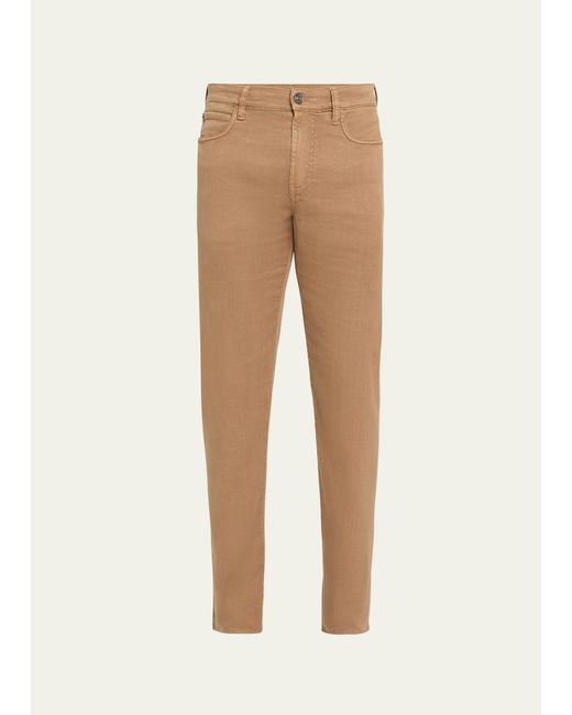 Loro Piana Quarona Linen-Cotton 5-Pocket Pants