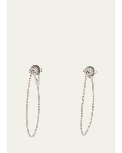 Paul Morelli Gold Wire Hoop Earrings with Diamonds