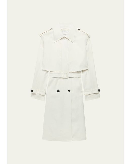 Another Tomorrow Fluid Cropped Trench Coat