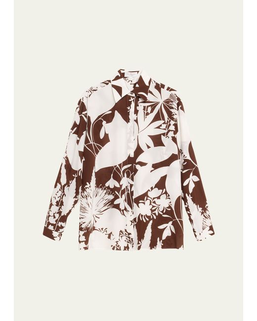 Michael Kors Collection Boyfriend Print Button-Front Shirt