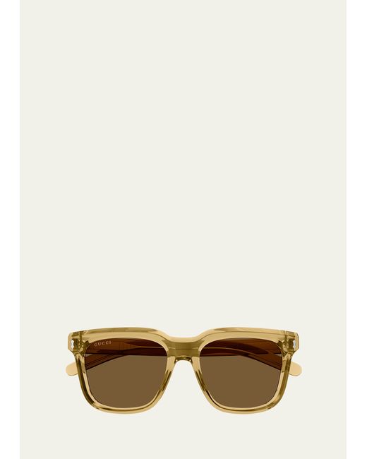 Gucci Transparent Acetate Rectangle Sunglasses