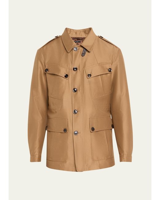 Tom Ford Wool-Silk Faille Water-Resistant Field Jacket