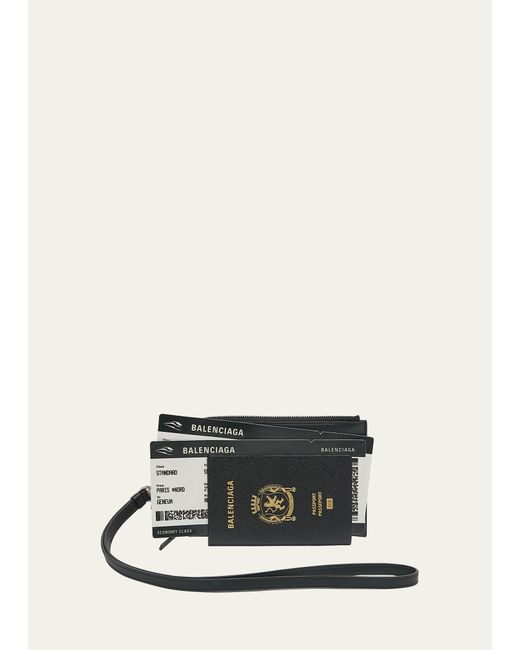 Balenciaga Passport Zip Wallet with Strap