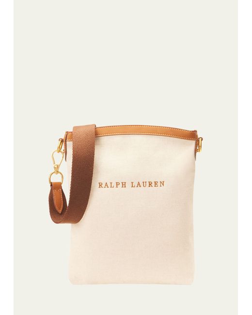Ralph Lauren Purple Label Bedford Canvas and Calfskin Bowler Bag