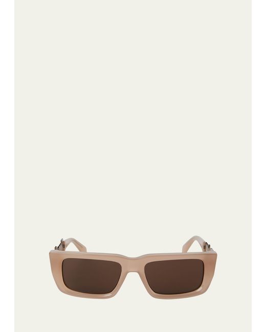 Palm Angels Milford Acetate Metal Rectangle Sunglasses