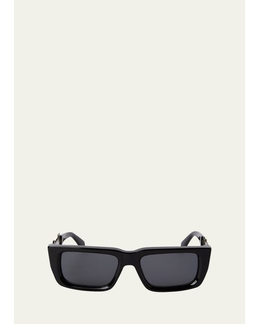 Palm Angels Milford Acetate Metal Rectangle Sunglasses