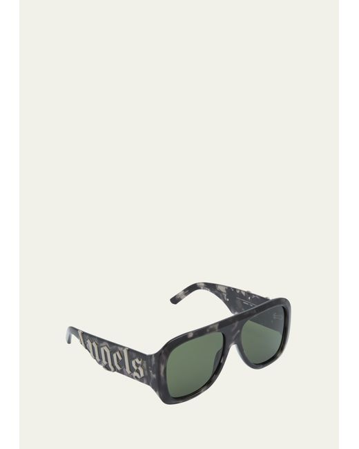 Palm Angels Sonoma Patterned Acetate Metal Aviator Sunglasses