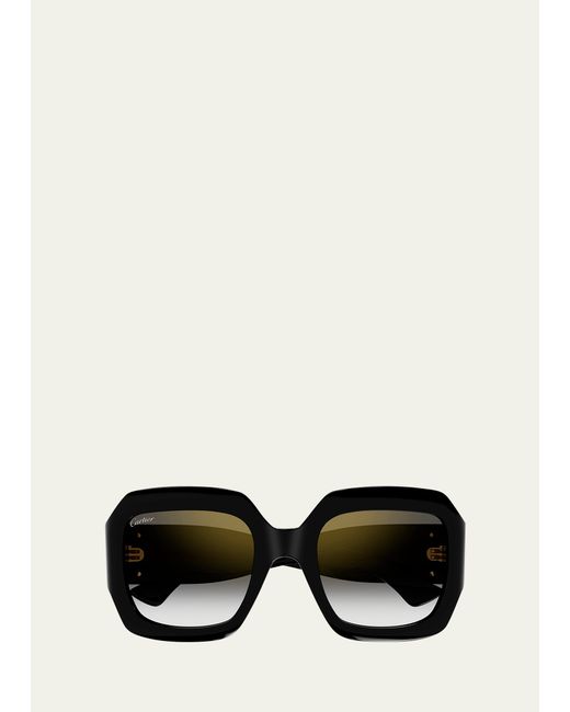 Cartier Monogram Acetate Square Sunglasses