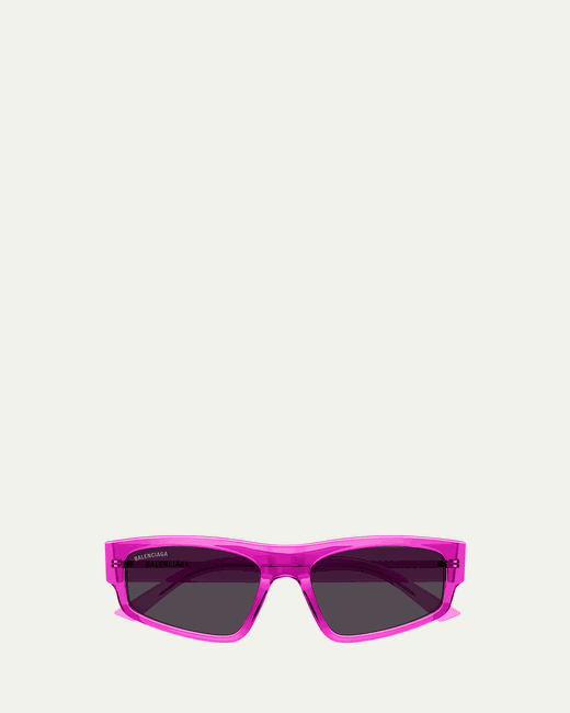 Balenciaga Logo Acetate Rectangle Sunglasses
