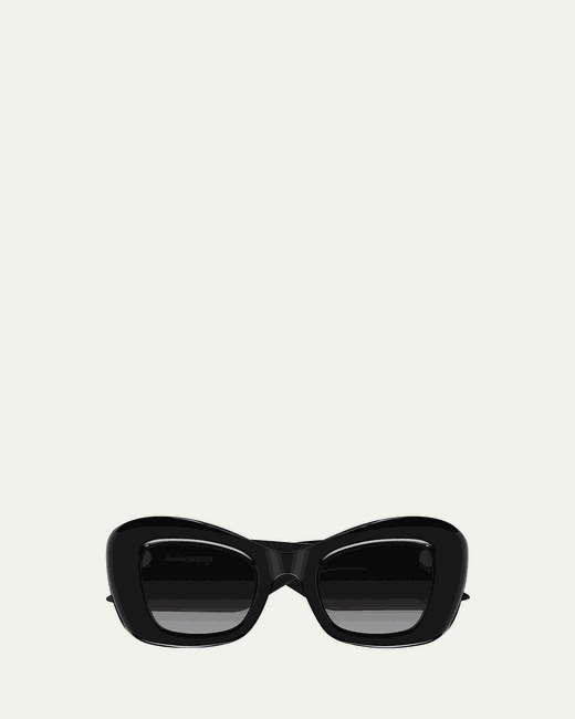 Alexander McQueen Chunky Logo Acetate Cat-Eye Sunglasses
