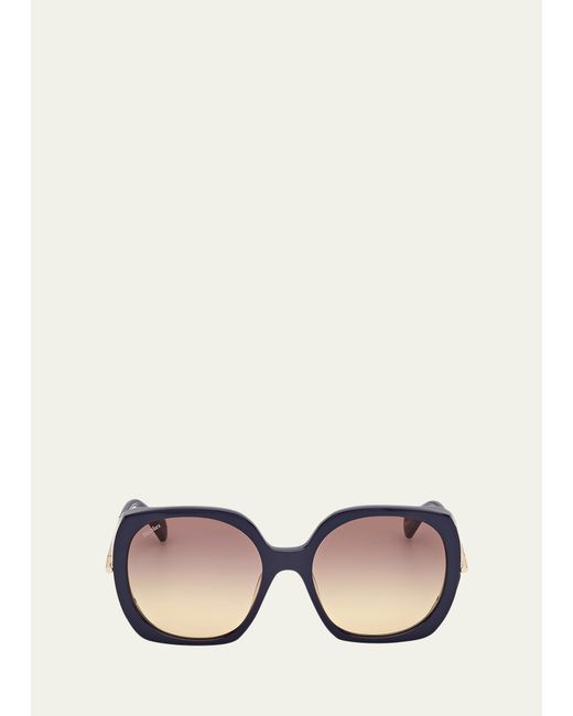 Max Mara Malibu Mixed-Media Butterfly Sunglasses