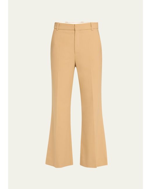 Chloé Flare Stretch Wool Crop Trousers