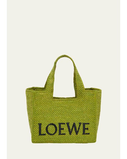 Loewe x Paulas Ibiza Font Logo Small Tote Bag Raffia