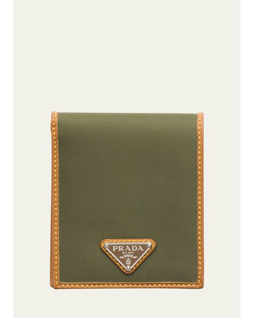 Prada Re-Nylon and Leather Bifold Wallet