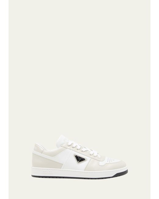 Prada Downtown Leather Low-Top Sneakers