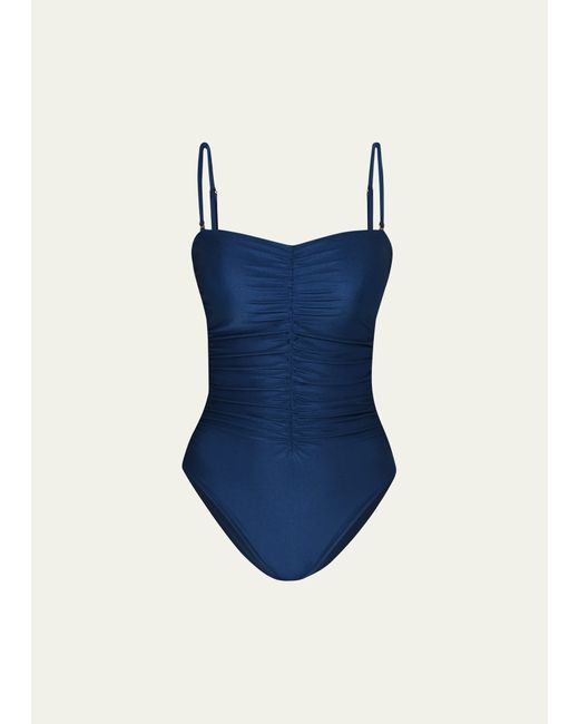 L'agence Aubrey Shimmer Ruched One-Piece Swimsuit