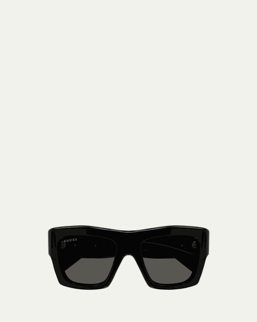 Gucci Logo Acetate Rectangle Sunglasses