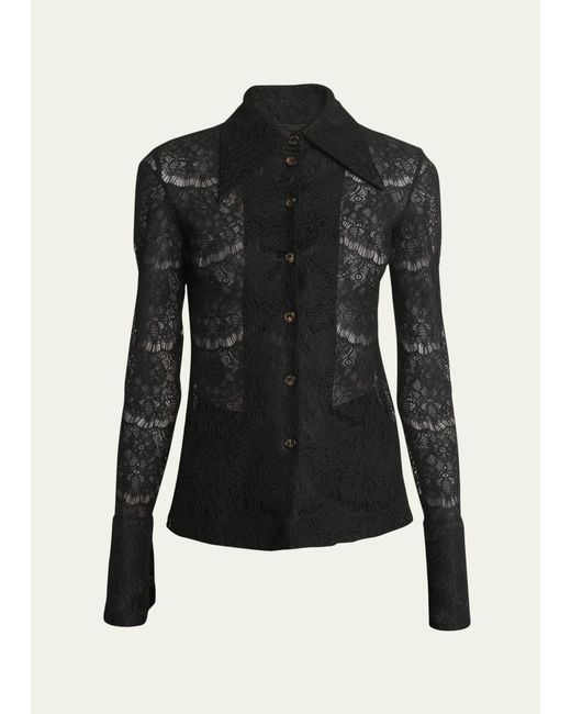 A.W.A.K.E. Mode Fitted Long-Sleeve Lace Shirt