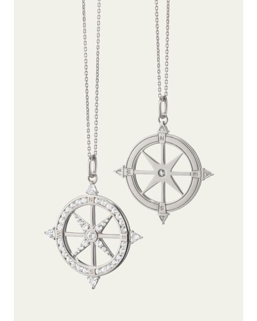 Monica Rich Kosann Adventure Sterling Silver and Sapphire Compass Necklace
