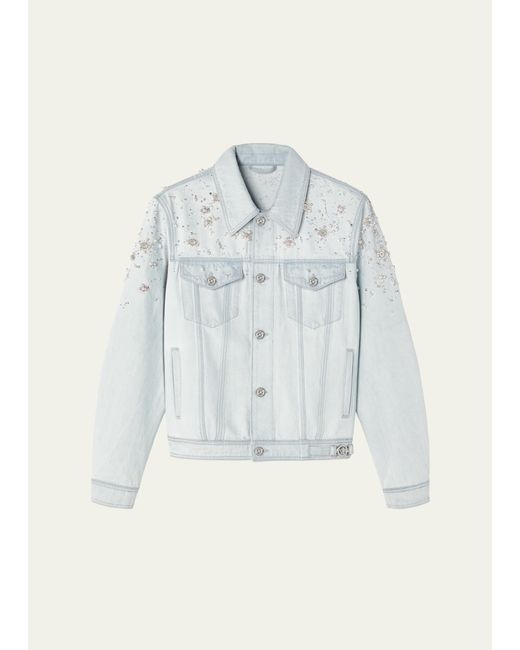 Versace Pearly Embellished Denim Jacket