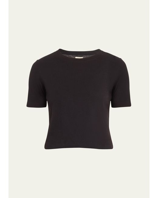 L'agence Short-Sleeve Cropped Tee