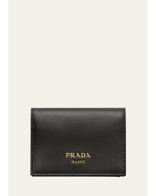 Prada Calf Leather Compact Wallet