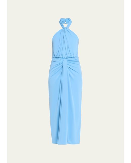 Cinq a Sept Kaily Twisted Jersey Halter Maxi Dress
