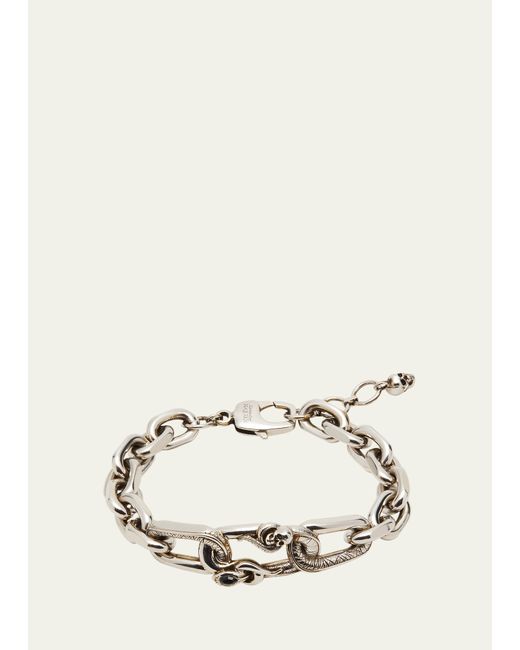 Alexander McQueen Snake and Skull Chain Bracelet