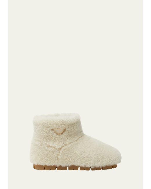 Prada Shearling Cozy Ankle Boots