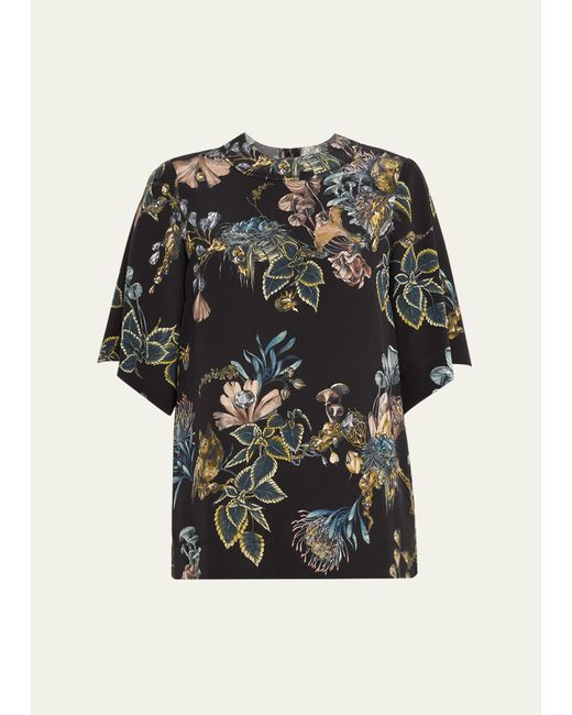 Jason Wu Collection Forest Floral Short-Sleeve Top