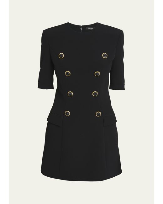 Balmain Tailored Mini Dress with Button Details