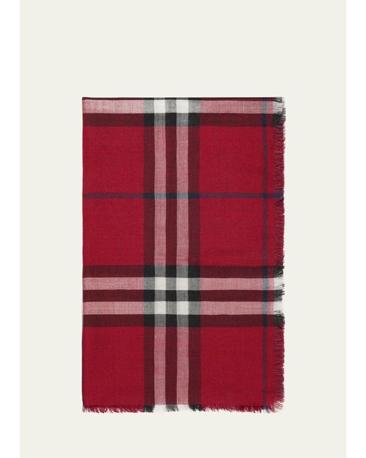 Burberry Giant Check Wool-Silk Scarf