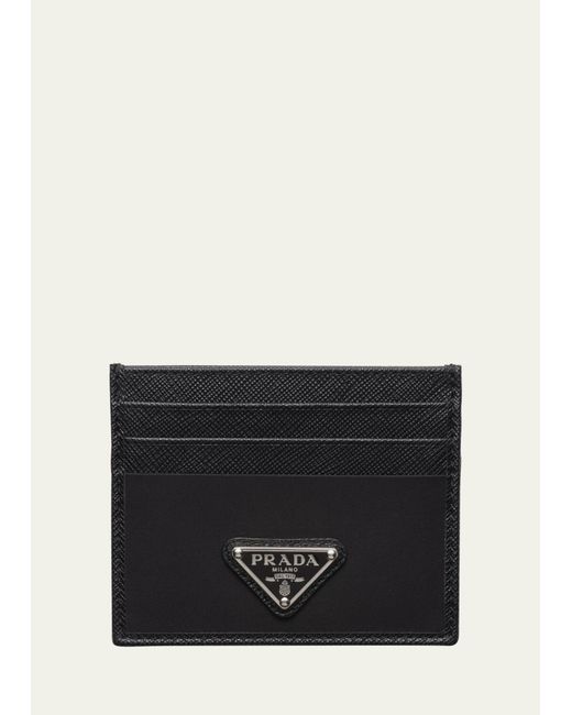 Prada Re-Nylon and Saffiano Leather Card Holder