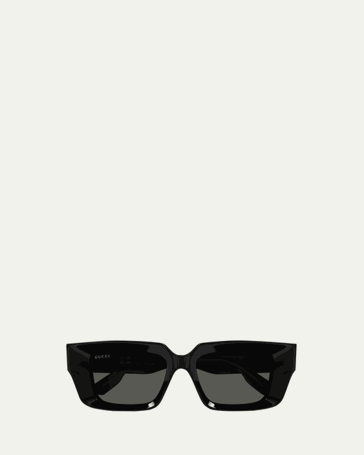 Gucci Acetate and Nylon Rectangle Sunglasses