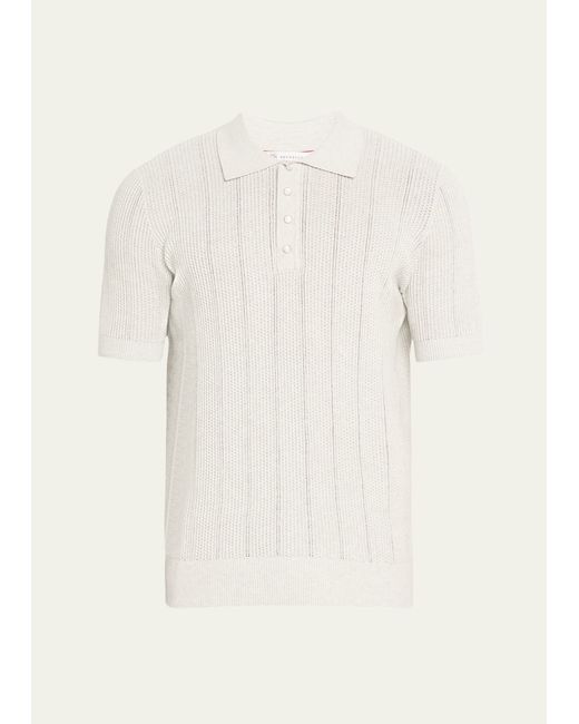 Brunello Cucinelli Open-Gauge Cotton Polo Shirt