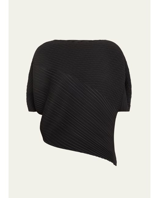 Issey Miyake Compound Pleats Asymmetric Top