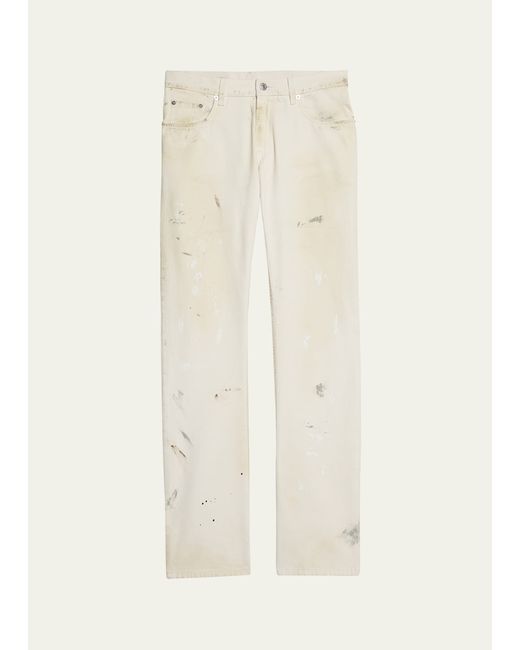 Helmut Lang Low-Rise Jeans with Paint Splatter