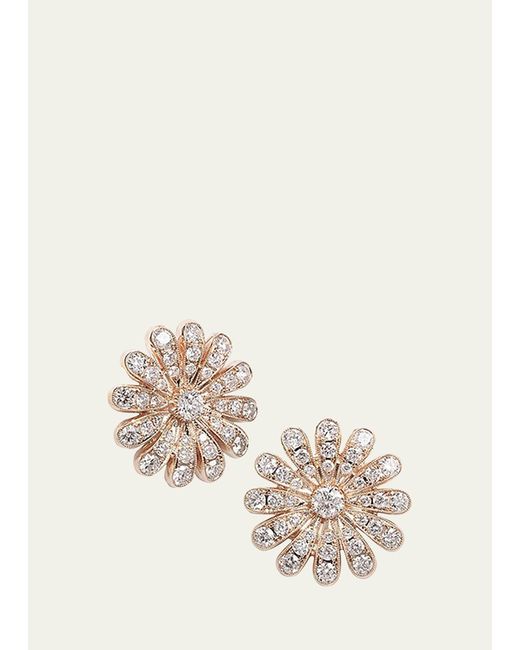 Nam Cho 18K Rose Gold Daisy Earrings with Diamonds