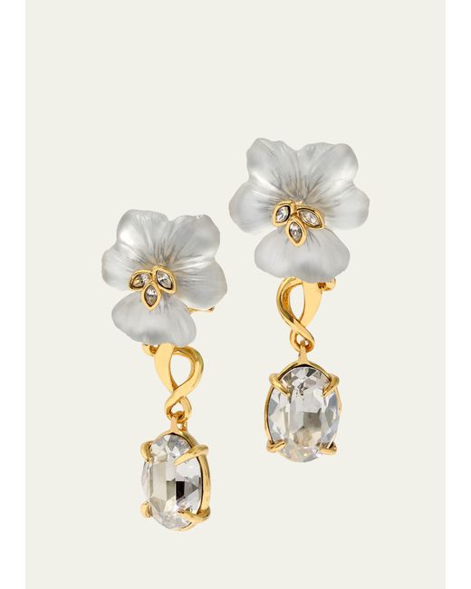 Alexis Bittar Pansy Lucite Crystal Drop Post Earrings