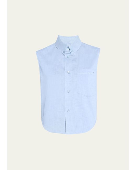 Marni Sleeveless Cotton Poplin Button-Front Shirt