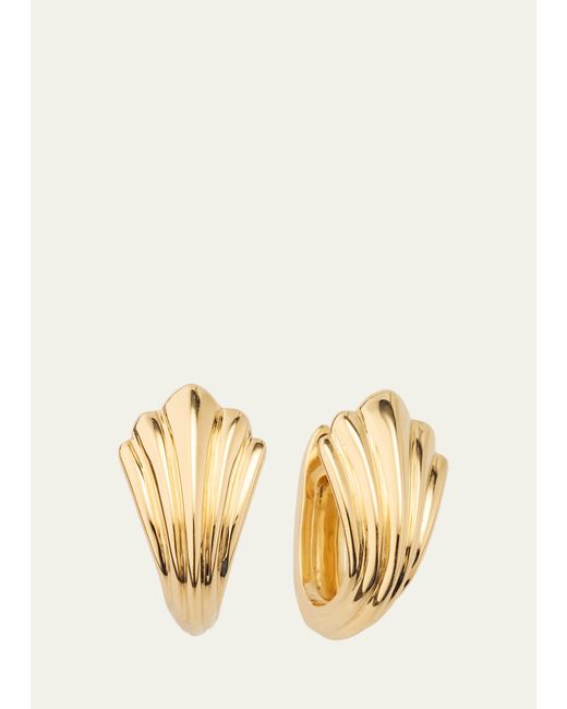 Lizzie Mandler Fine Jewelry 18K Gold Fluted Huggie Earrings