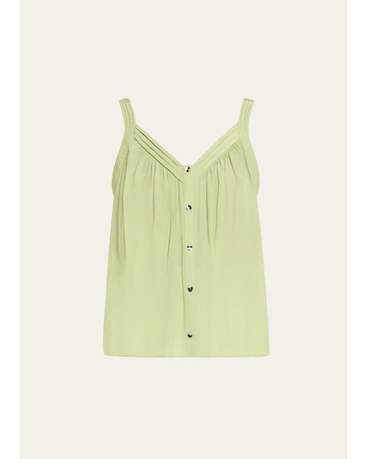 Ramy Brook Mary Button-Front Sleeveless Blouse