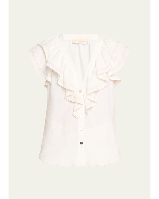 Ramy Brook Lettie Ruffle Button-Front Blouse