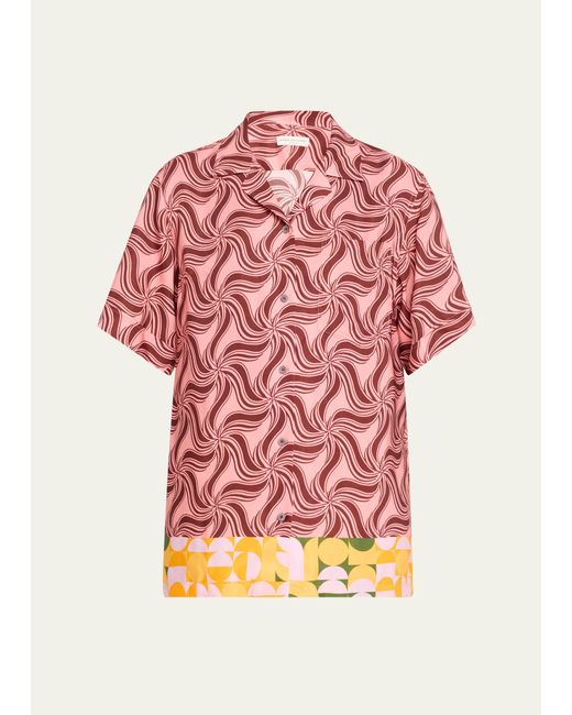Dries Van Noten Clive Abstract Printed Button Down Shirt