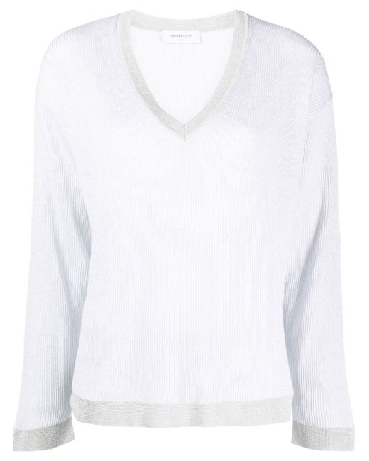 Fabiana Filippi V-neck Long Sleeve Sweater