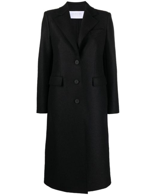 Harris Wharf London Single Breasted Coat With Shoulder Pads Pressed