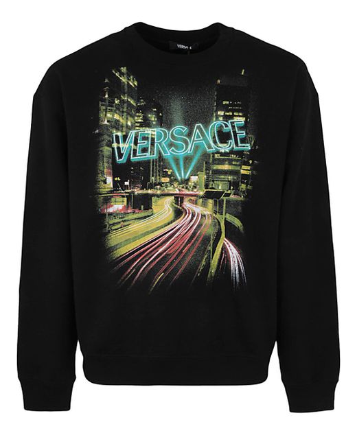 Versace Sweatshirt Brushed Fabric City Lights Print