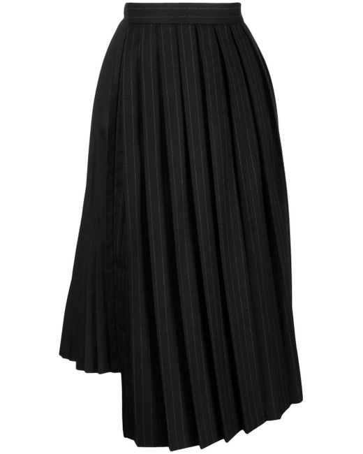 Sacai Cotton Poplin Mix Chalk Stripe Skirt